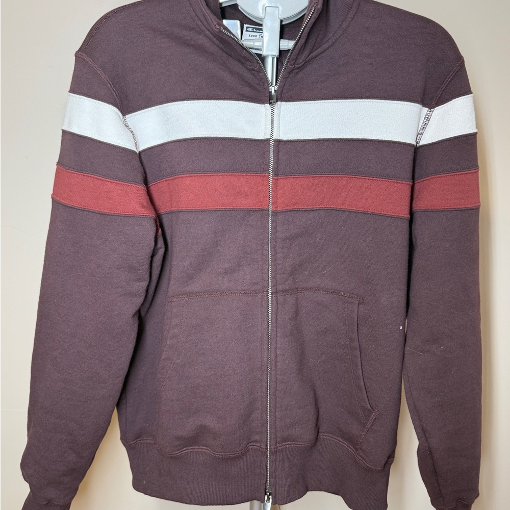 Todd Snyder x Champion full zip sweatshirt with White and Red Stripes